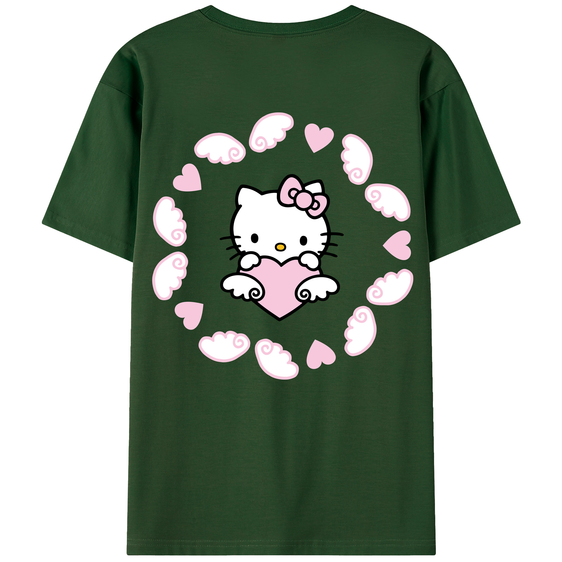（画像用） Hello Kitty ハローキティ 綿100％半袖Tシャツ（背面プリント）